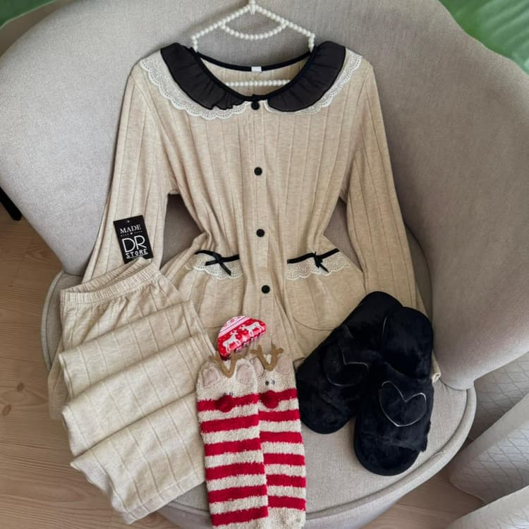 بيجاما بيجي مع دانتيل اسود